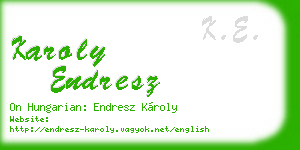 karoly endresz business card